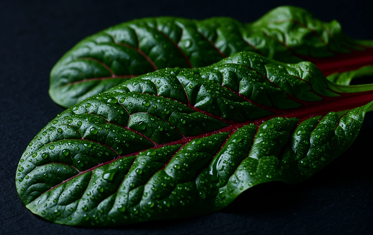 Macro detail of magnesium-rich greens