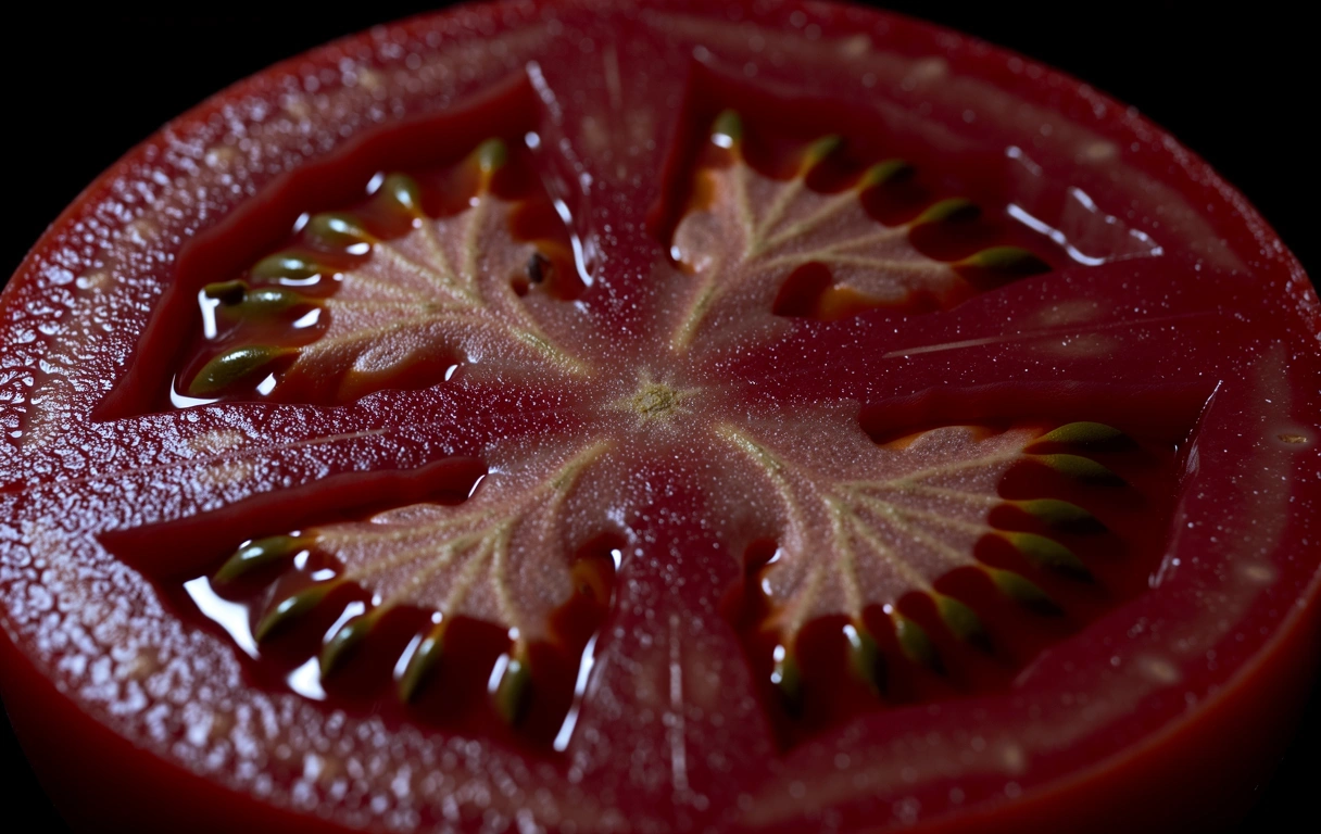 Macrophotography of fruit cellular structure